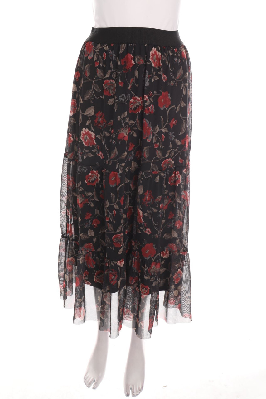 RESERVED - Maxi-Rock mit Blumen-Print - M