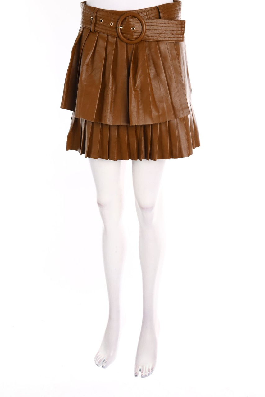 ZARA - Faux Leather-Mini-Rock - S