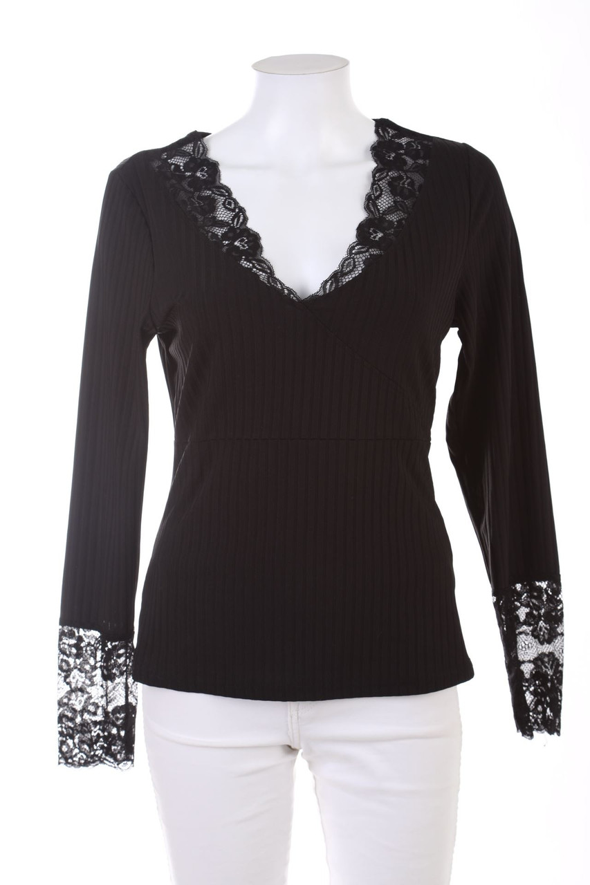 SHEIN - Longsleeve-Shirt mit Spitze - XL