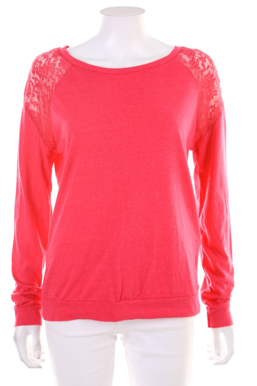 TALLY WEiJL - Longsleeve-Shirt mit Spitzen-Einsatz - L