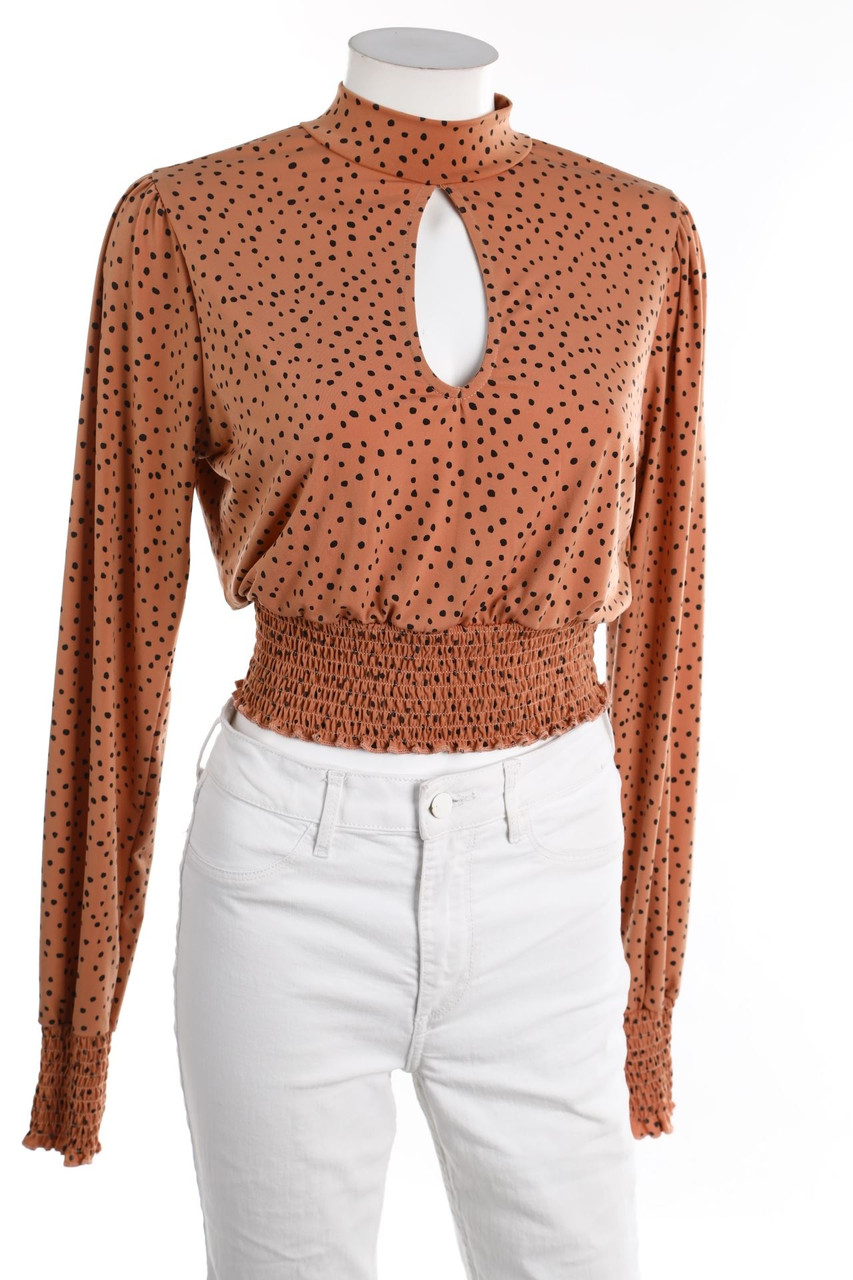 AMISU - Longsleeve-Shirt mit Pünktchen - M