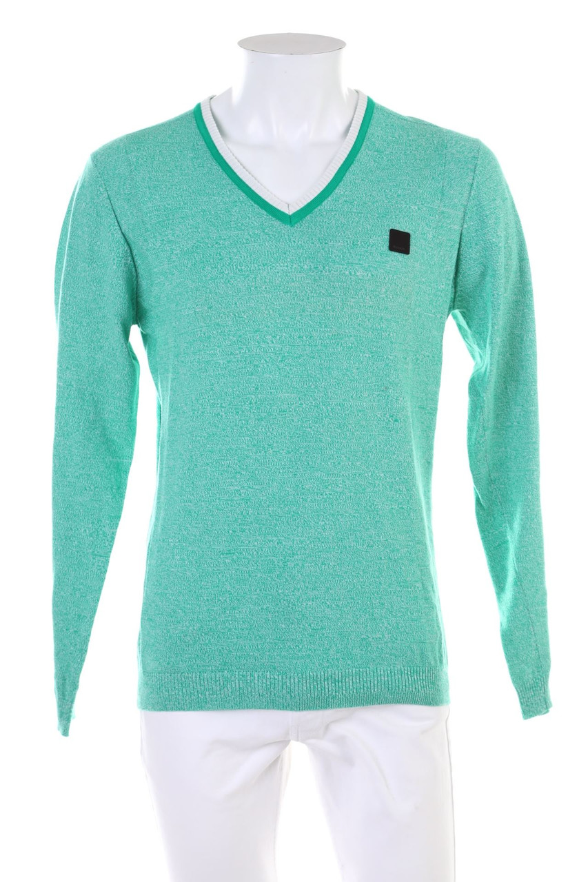 Bench. - Baumwoll-Strick-Pullover mit V-Neck - M