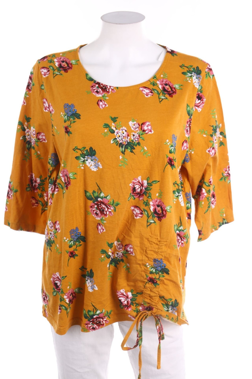 Ohne Label - Kurzarm-Shirt mit Blumen-Print - 2XL