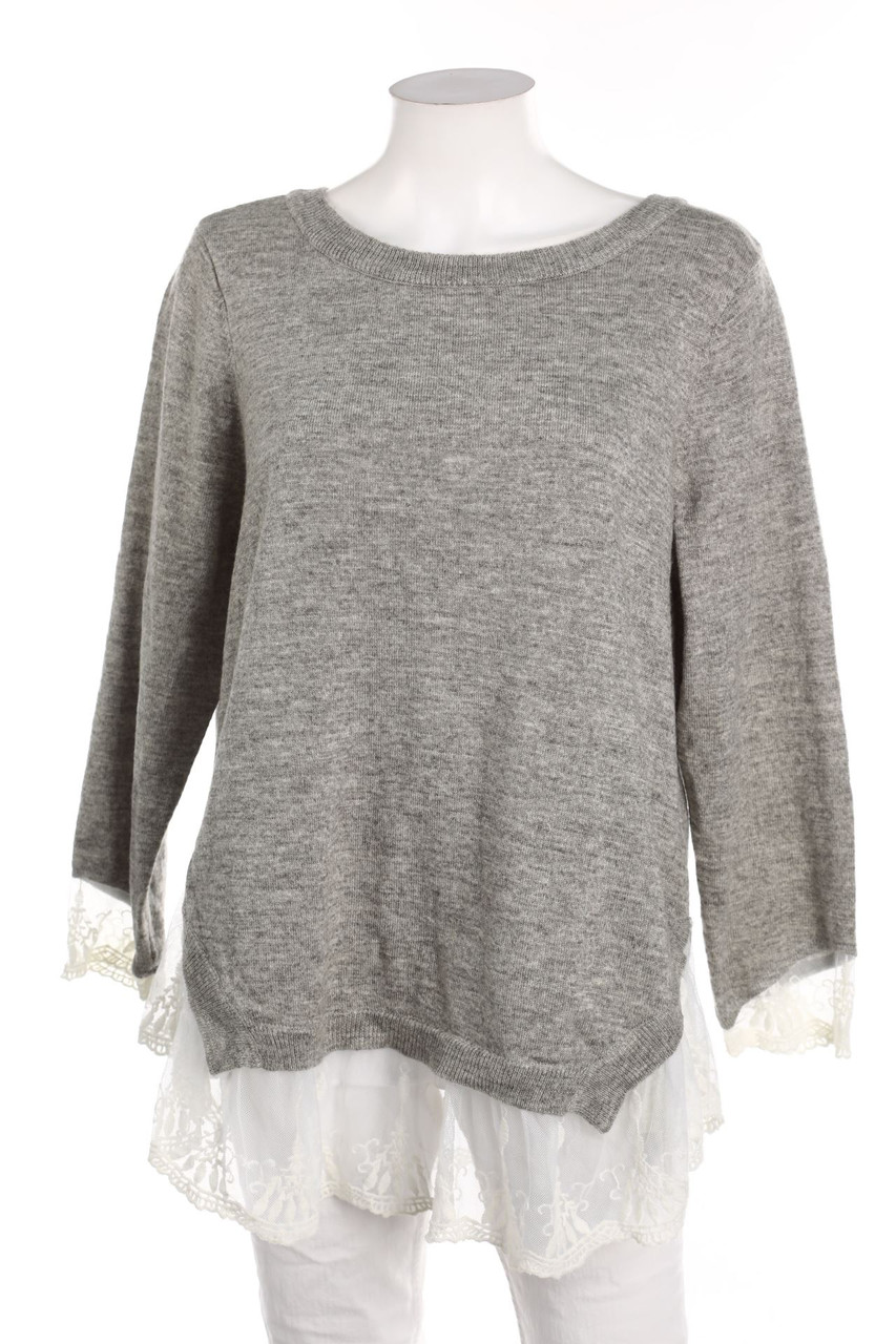 H&M - Strick-Pullover mit Spitze - L