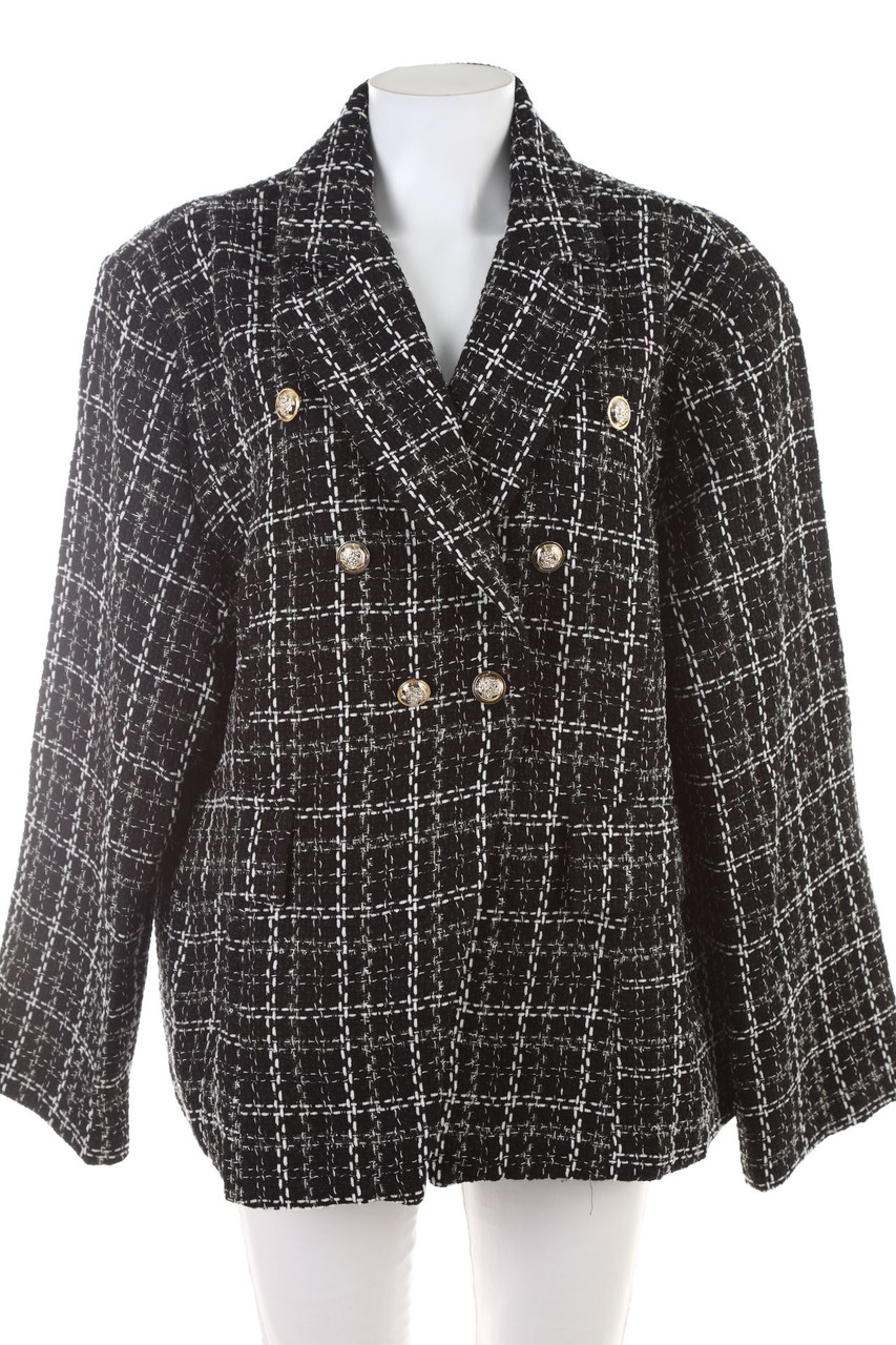 Ohne Label - Karo-Blazer mit Glitzer - XXXXL