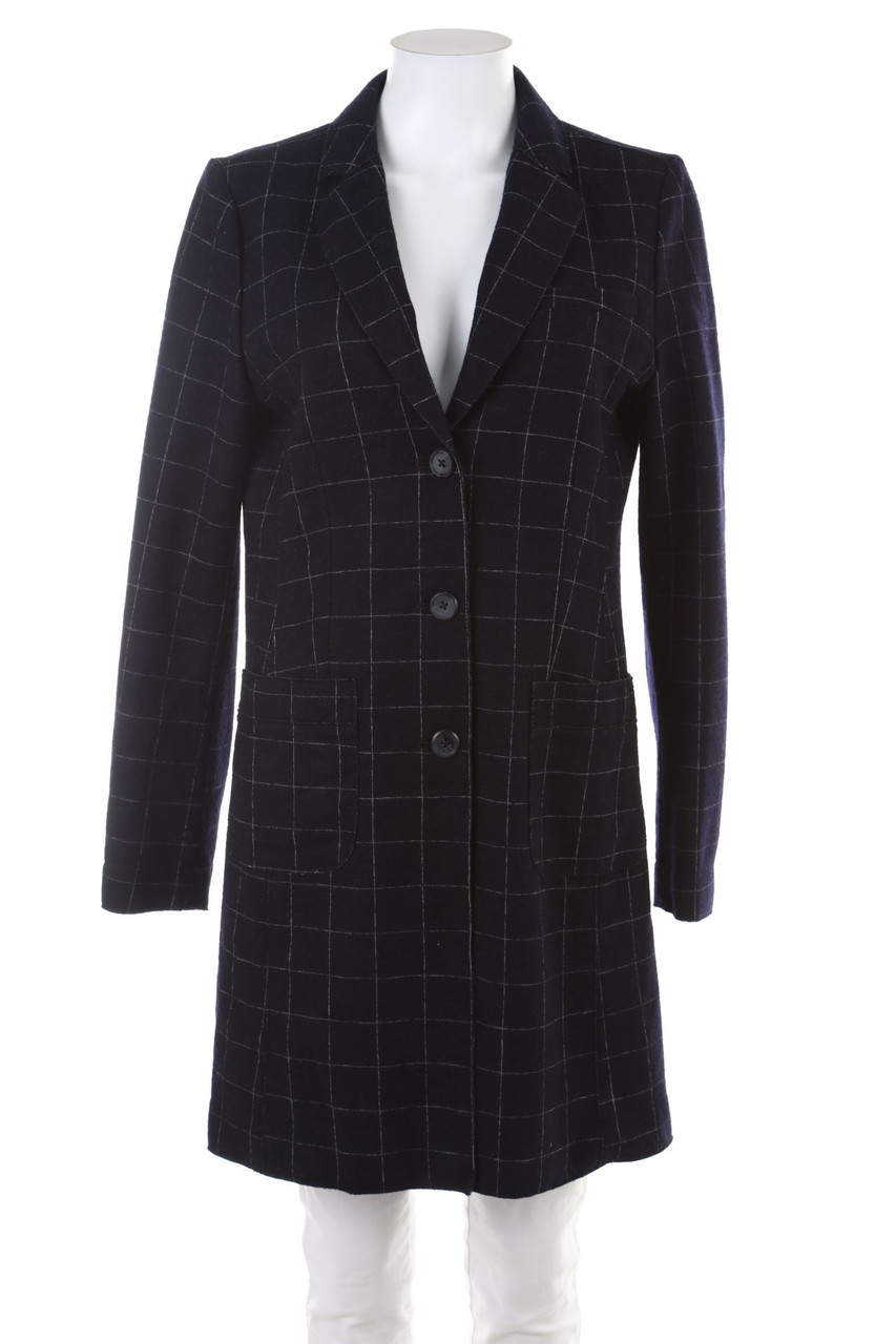 OPUS - Karo-Mantel mit Wolle - M