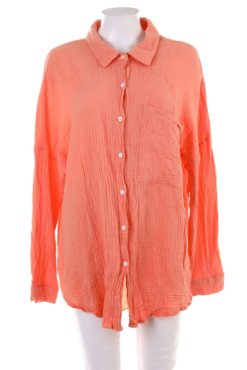 Ohne Label - Musselin-Hemd-Bluse - XL