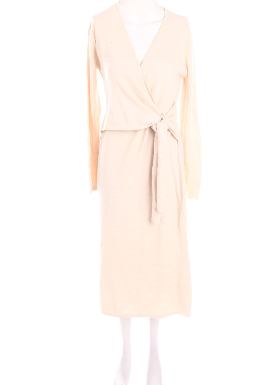 Massimo Dutti - Wickelkleid aus Woll-Mix - M