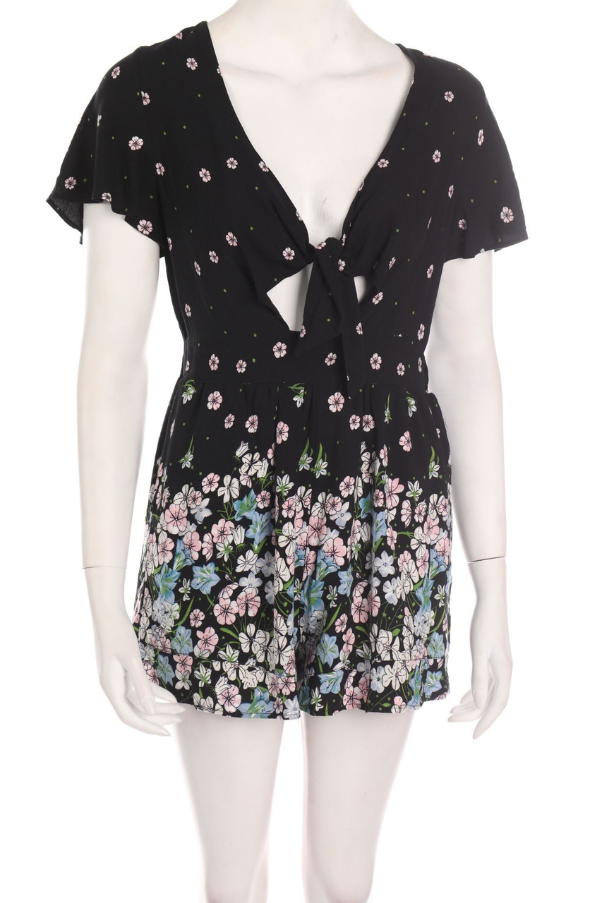 SECONDHAND - Playsuit mit Blumen-Print - M