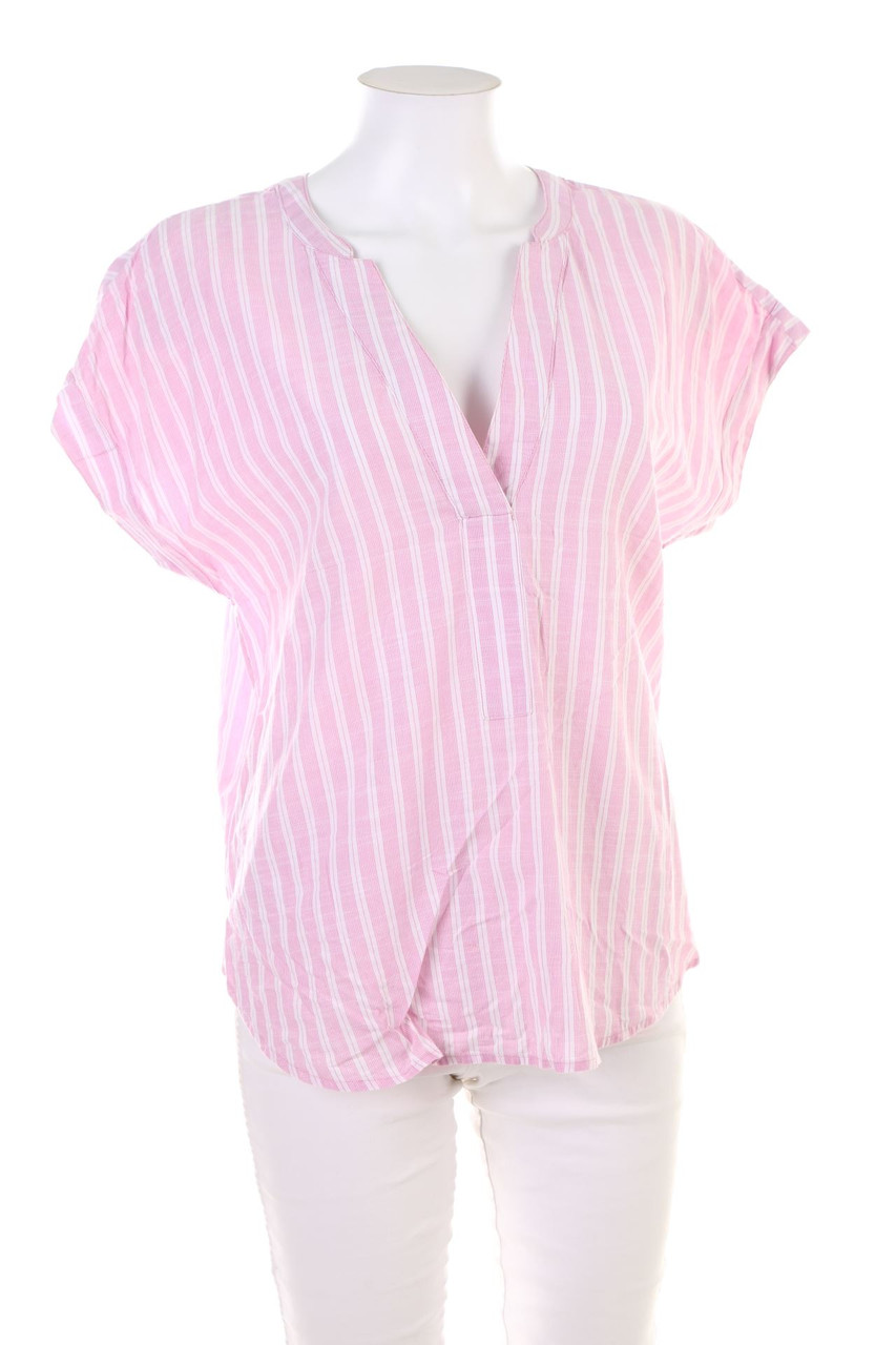 ESPRIT - Kurzarm-Bluse mit Streifen - S