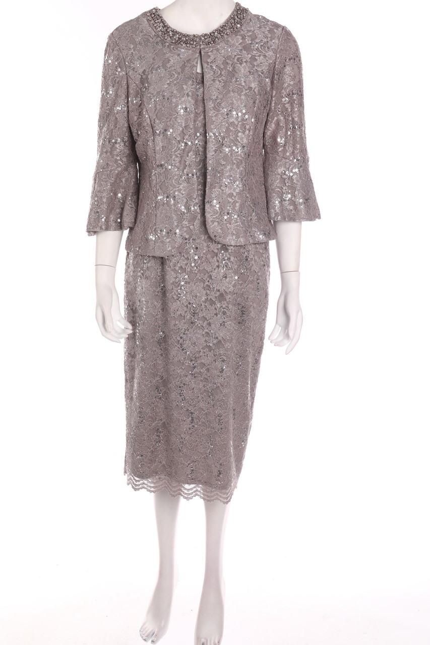 ALEX EVENINGS - Kombination aus Kleid und Jacke - L