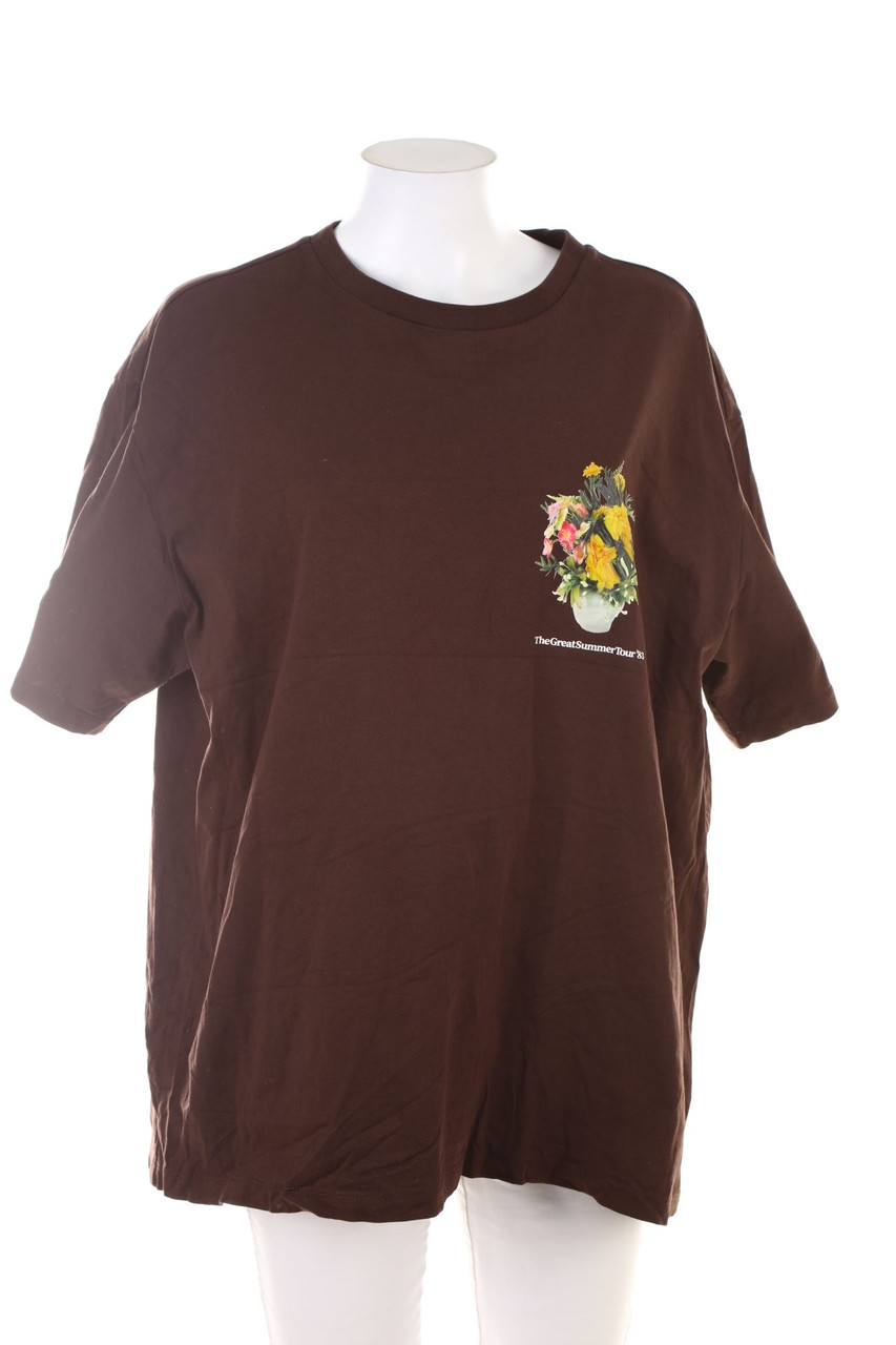 H&M - Kurzarm-Shirt mit Blumen-Print - XL