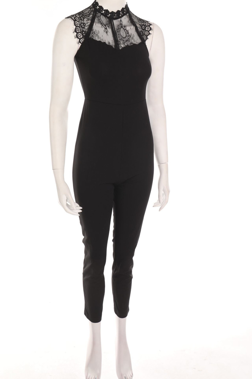SHEIN - Jumpsuit mit Spitzen-Einsatz - XS
