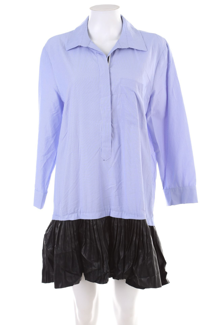 ZARA - Blusenkleid mit Kunstleder-Details - XL