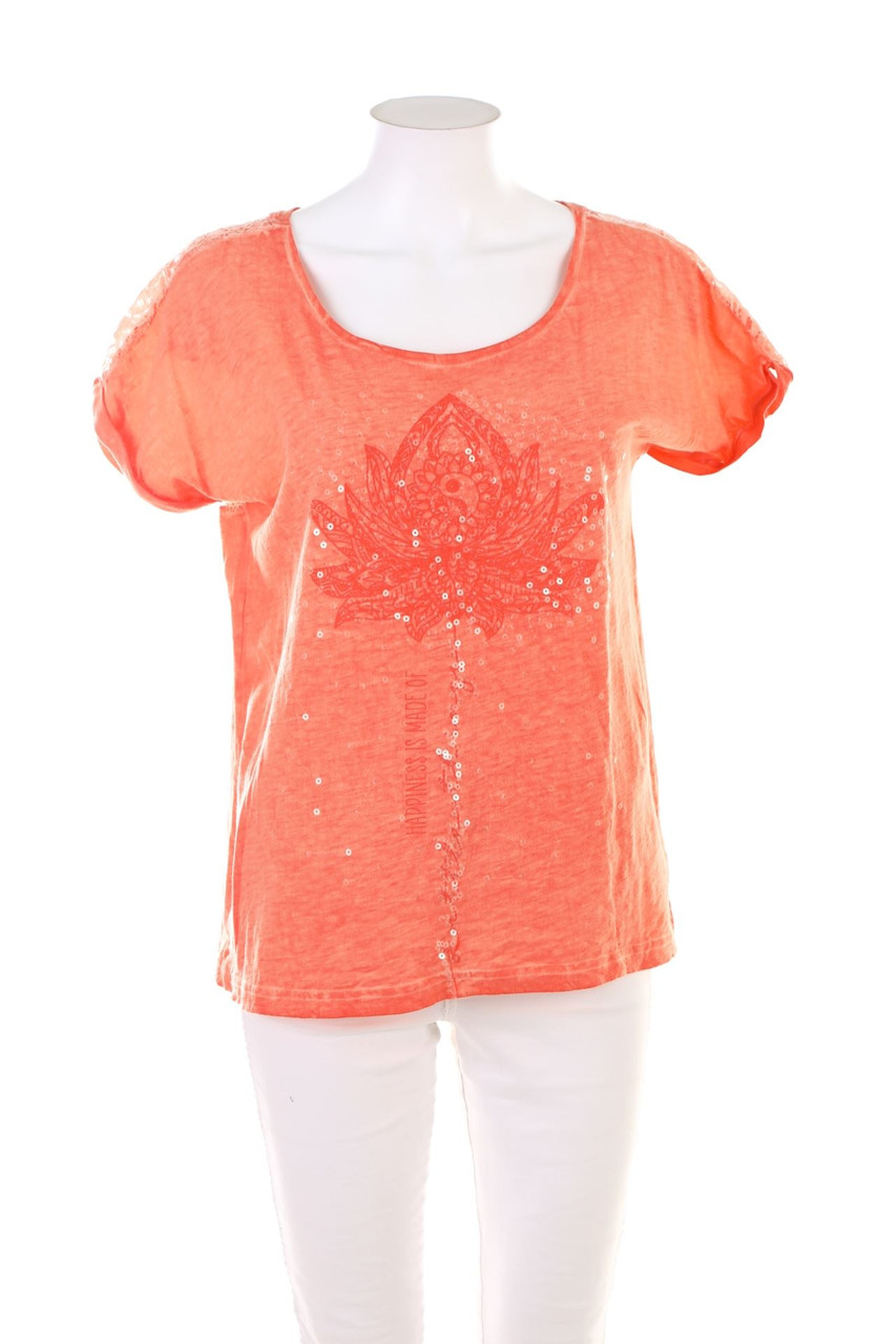 BLIND DATE - Baumwoll-Kurzarm-Shirt mit Pailletten - S