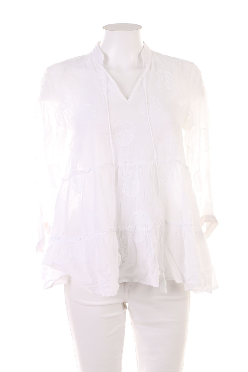 just white - Baumwoll-Bluse - XS