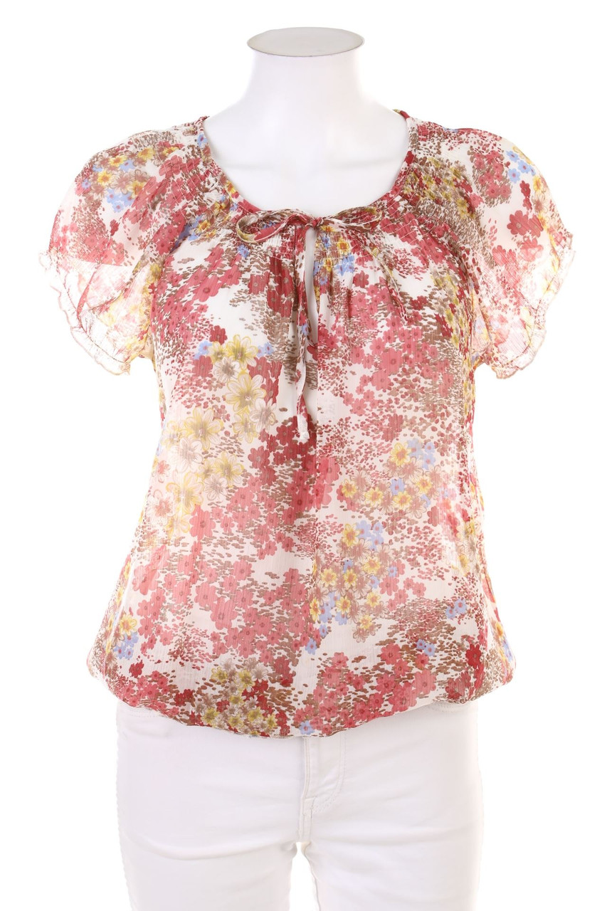 BOULE - Kurzarm-Bluse mit Blumen-Print - M