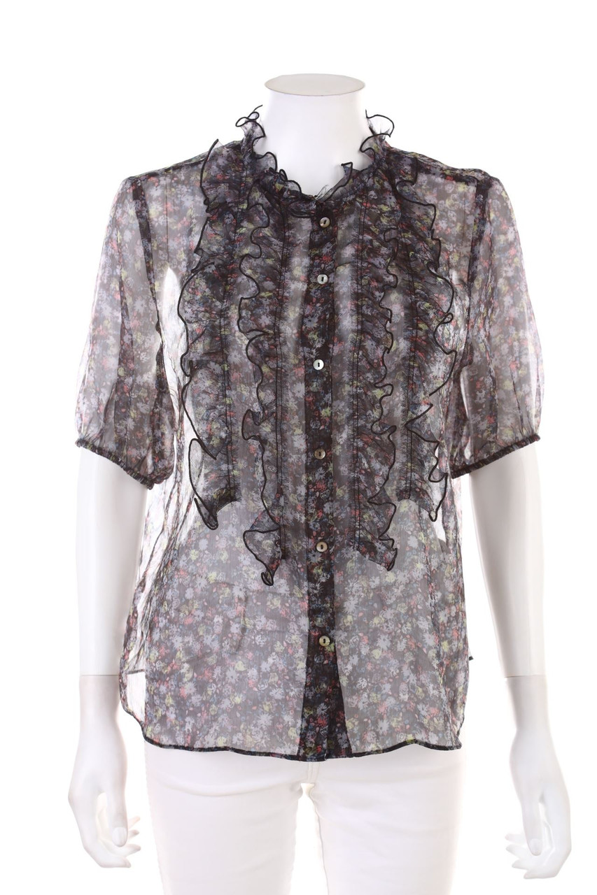 ZARA - Chiffon-Kurzarm-Bluse - M