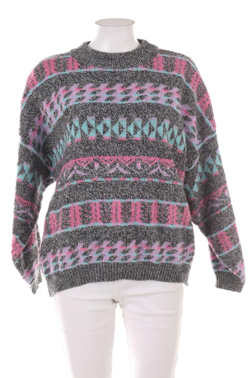 VINTAGE - Strick-Pullover mit Muster - L