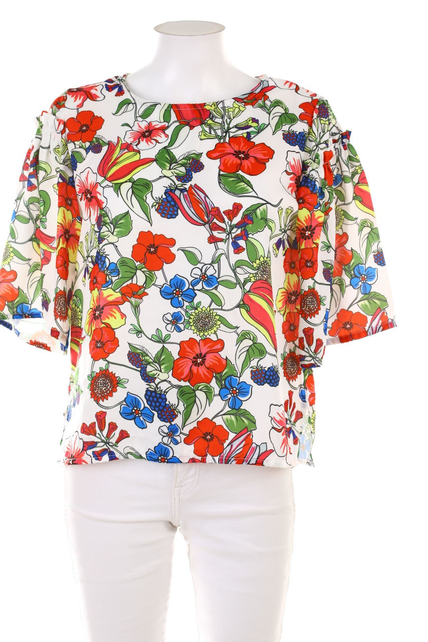 Ohne Label - Bluse mit 3/4-Ärmel mit Blumen-Print - S
