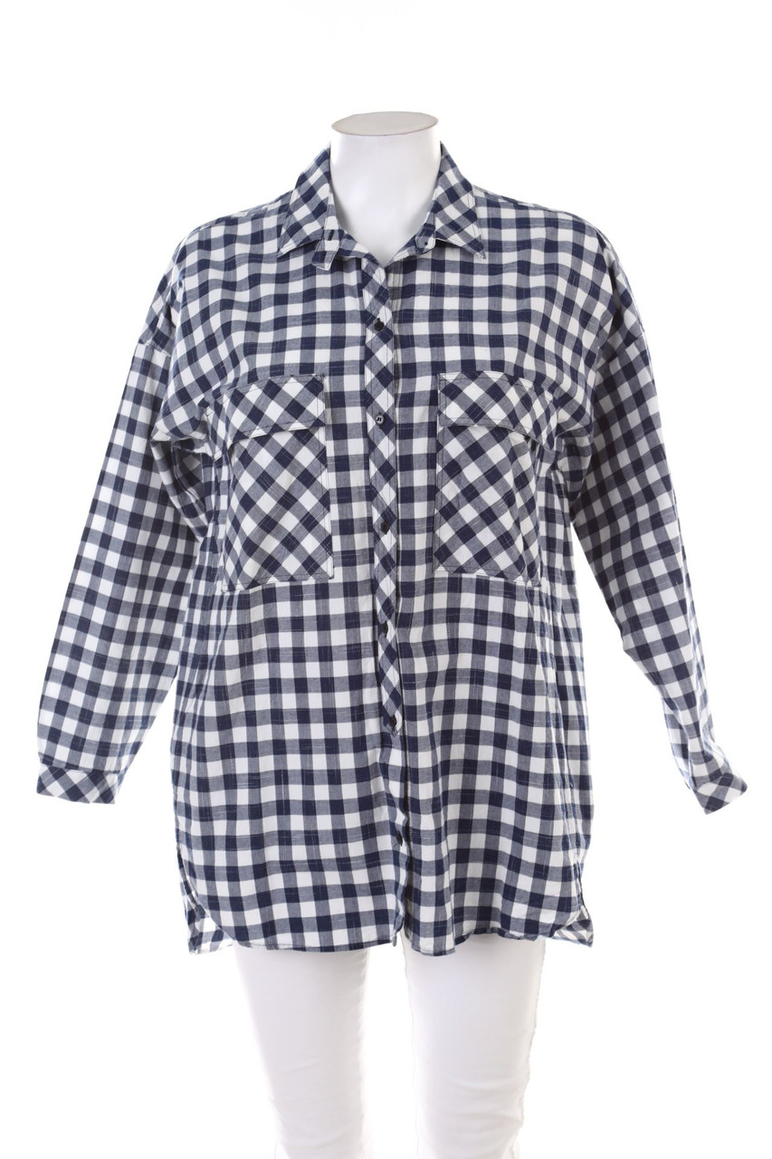 ZARA - Hemd-Bluse mit Karo-Muster - S