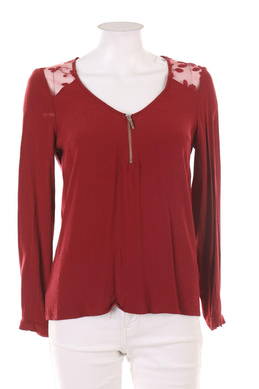 NAF NAF - Bluse mit Spitzen-Einsatz - M