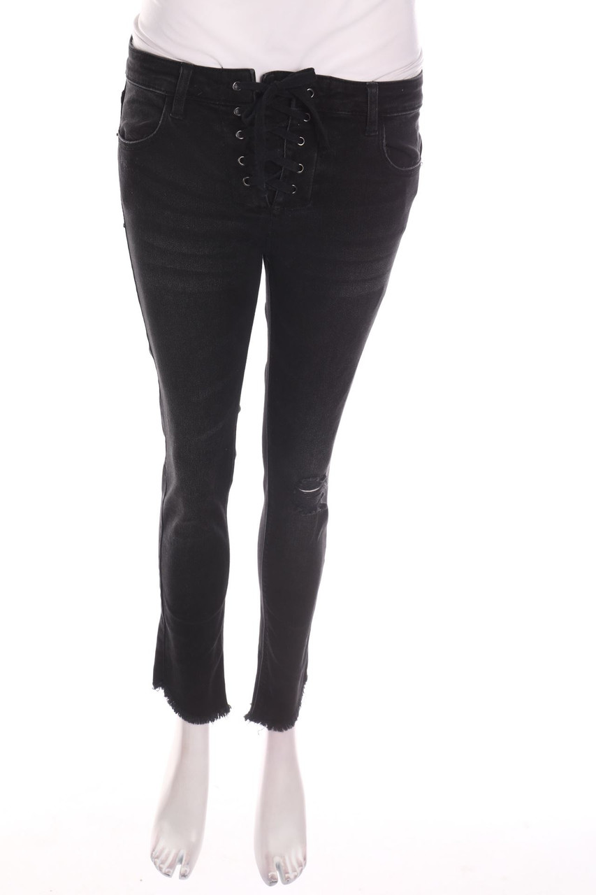 Stradivarius - Skinny-Jeans mit Schnürung - S