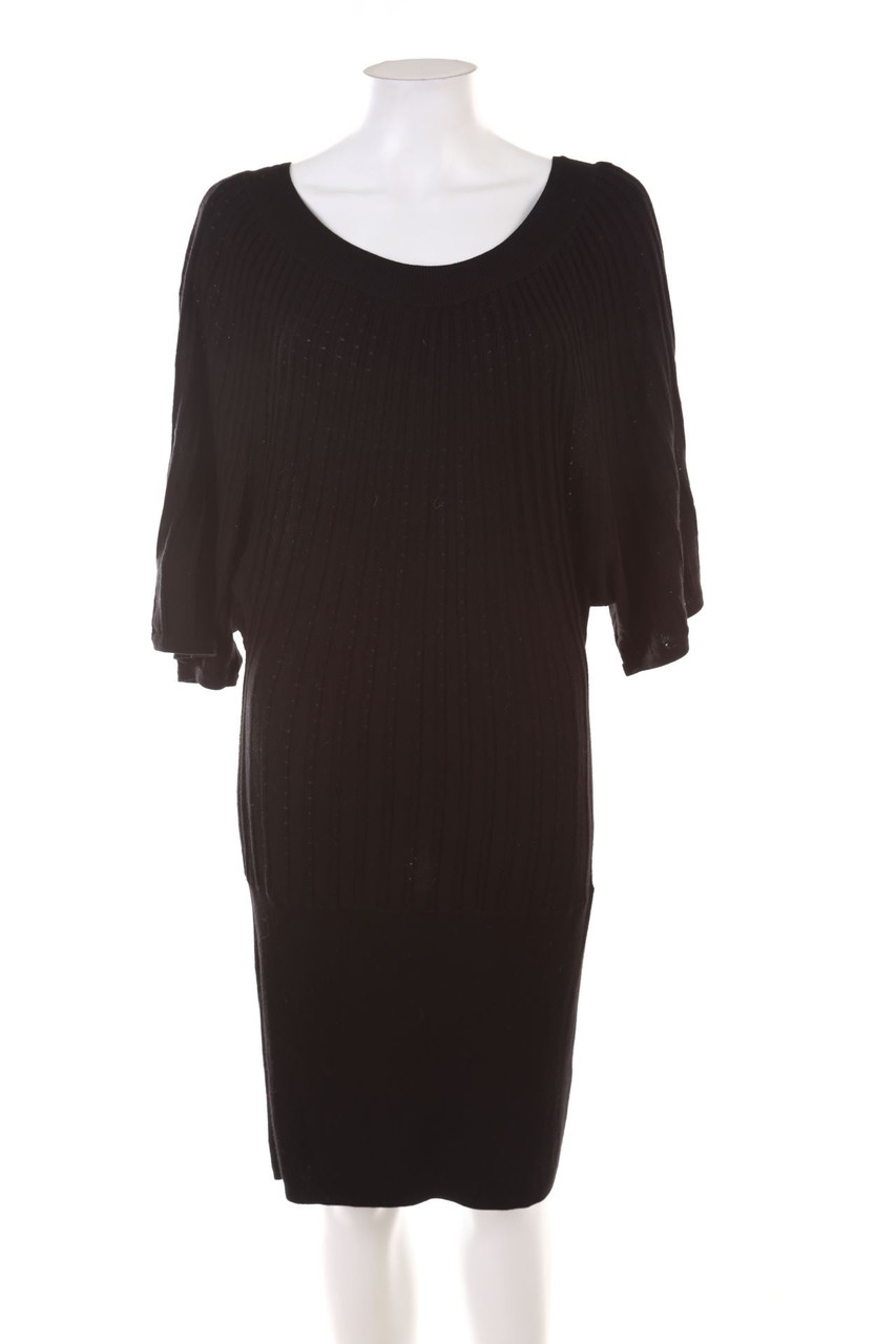 Ohne Label - Strickkleid mit Batwing-Ärmeln - M