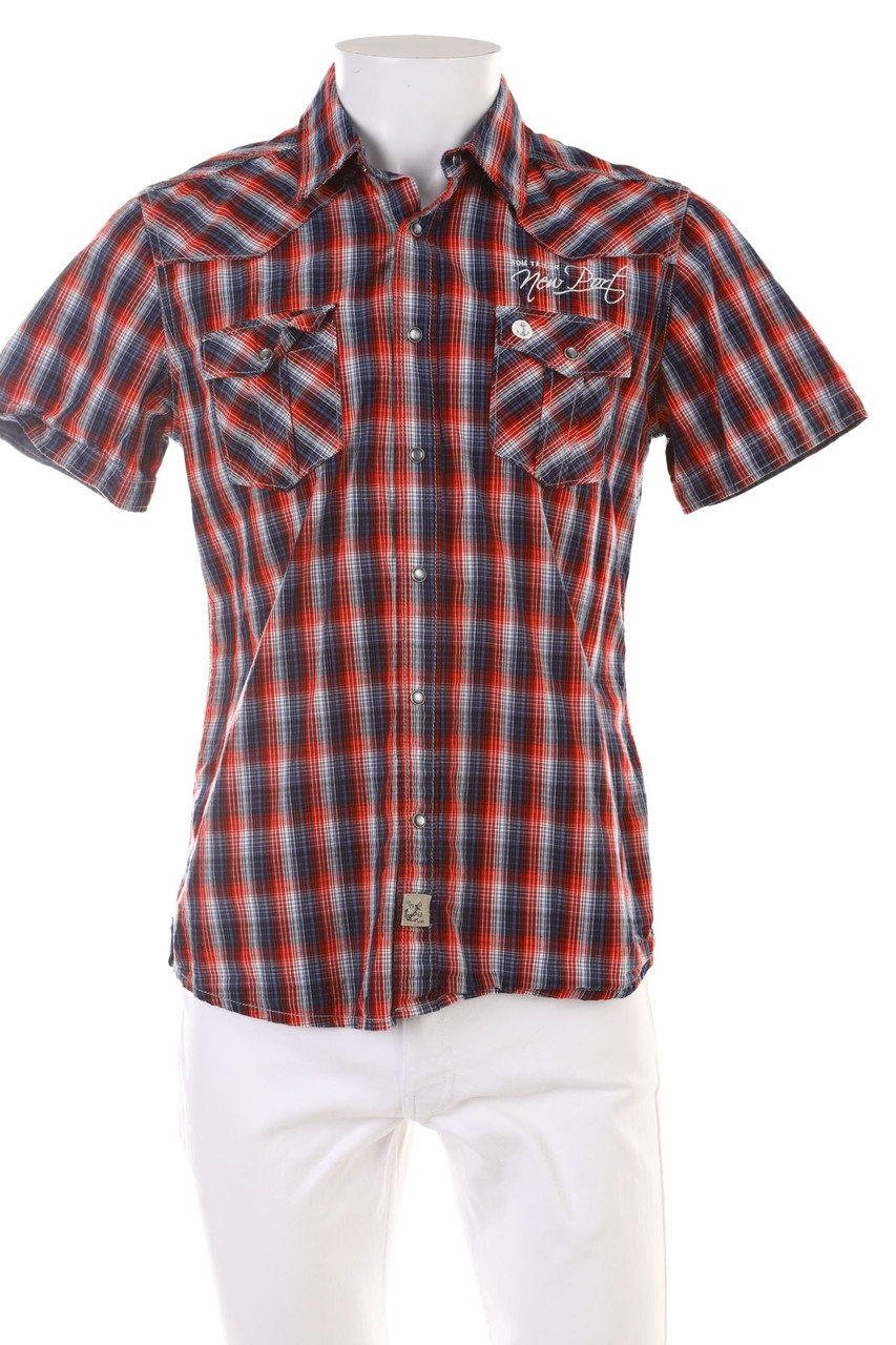 TOM TAILOR - Kurzarm-Hemd mit Karo-Muster - M