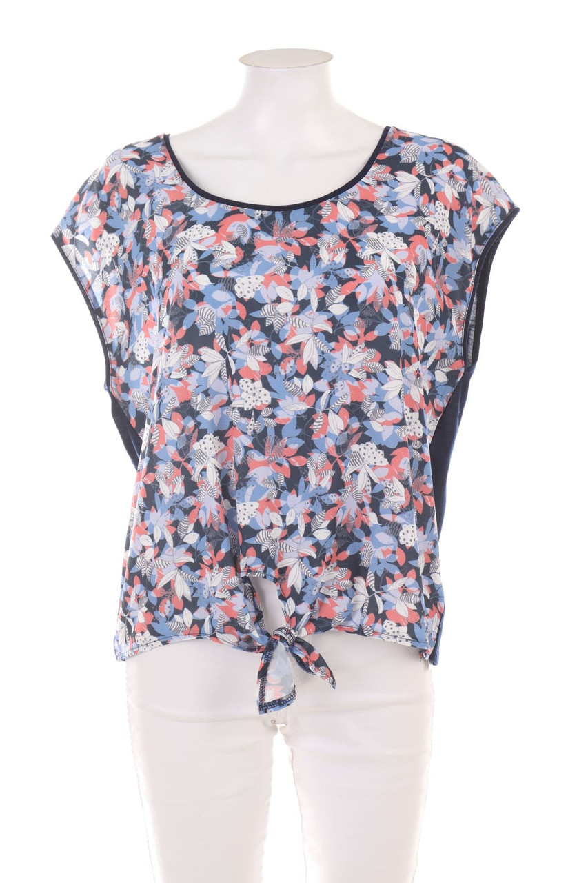 BROADWAY - Kurzarm-Bluse mit Blumen-Print - M
