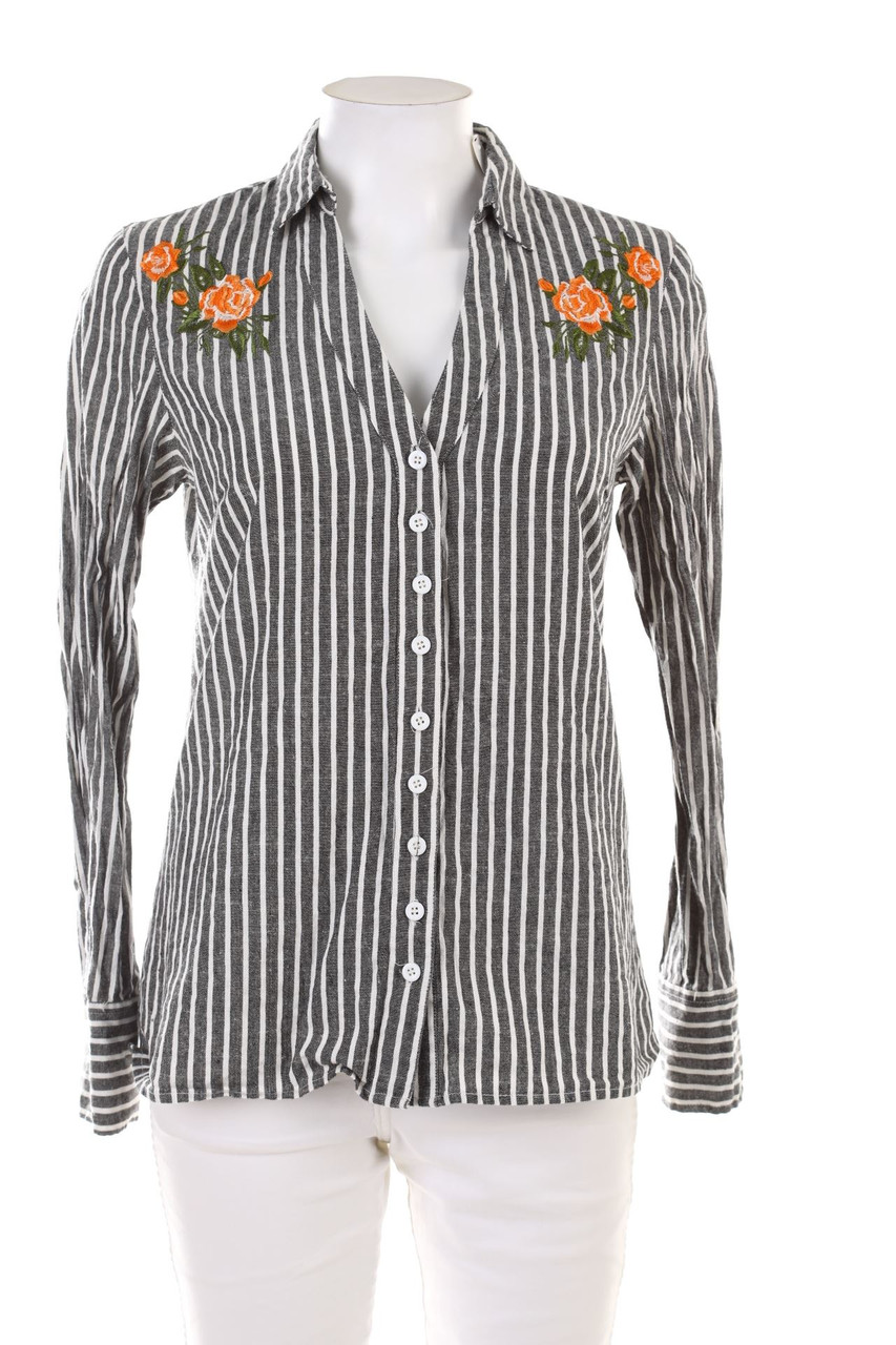 ATMOS&HERE - Hemd-Bluse mit Stickereien - S