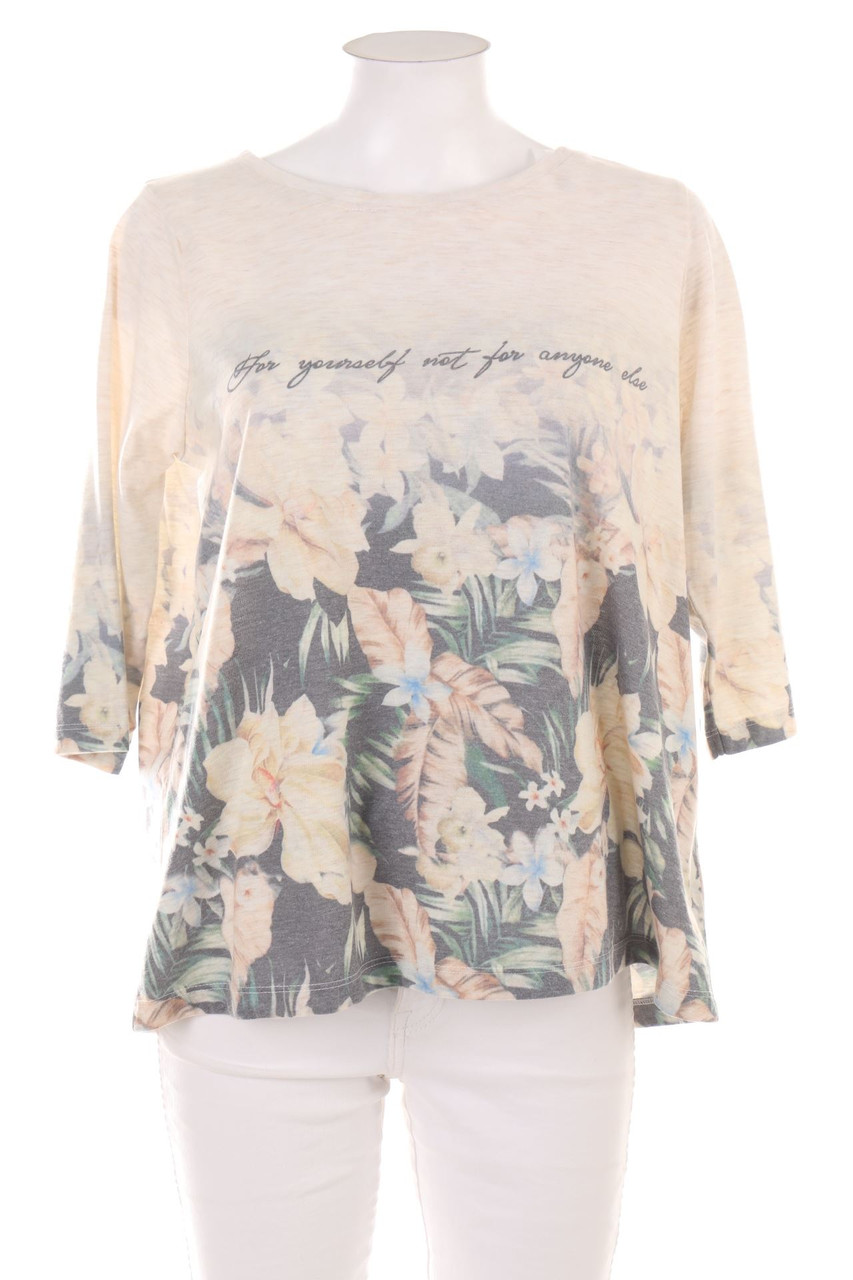 Ohne Label - 3/4-Arm-Shirt mit Blumen-Print - L