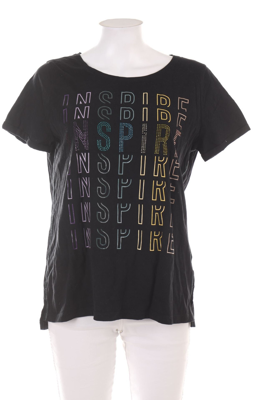Street One - Kurzarm-Shirt mit Strass-Steinen - L