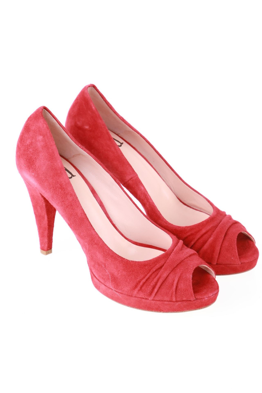 IO DONNA - Veloursleder-Peeptoe-Pumps