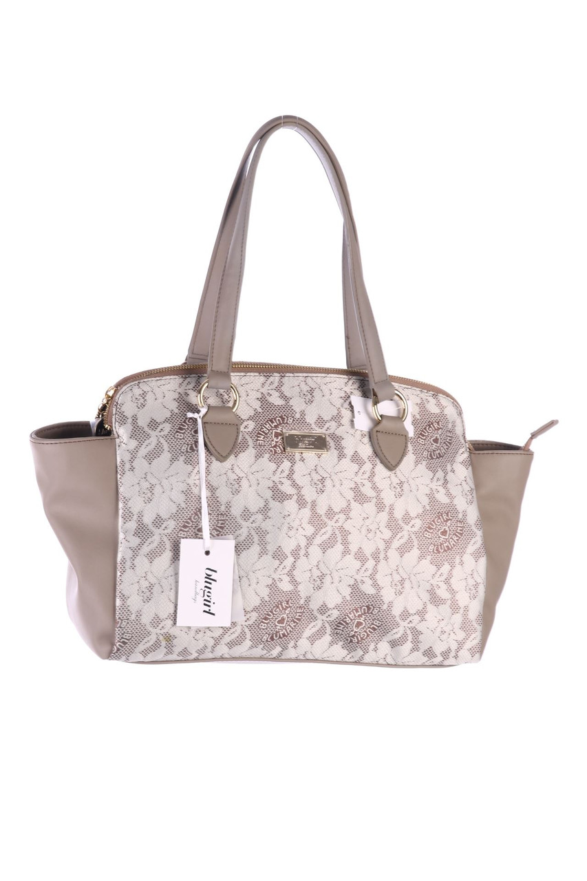 BLUGIRL Blumarine - Handtasche mit floralem Muster mit Logo-Applikation