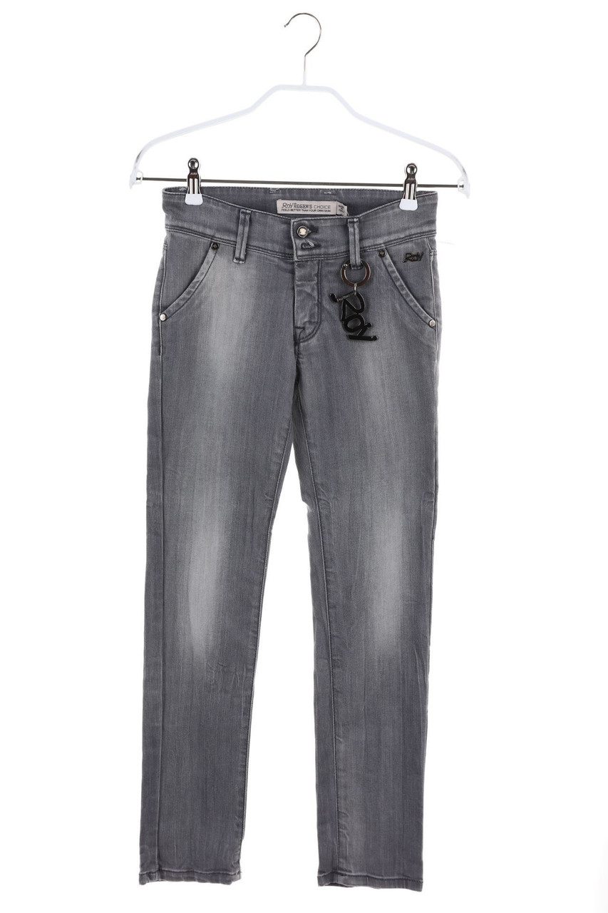 ROY ROGER´S CHOICE - Used Look-Jeans mit Logo-Plakette - 152