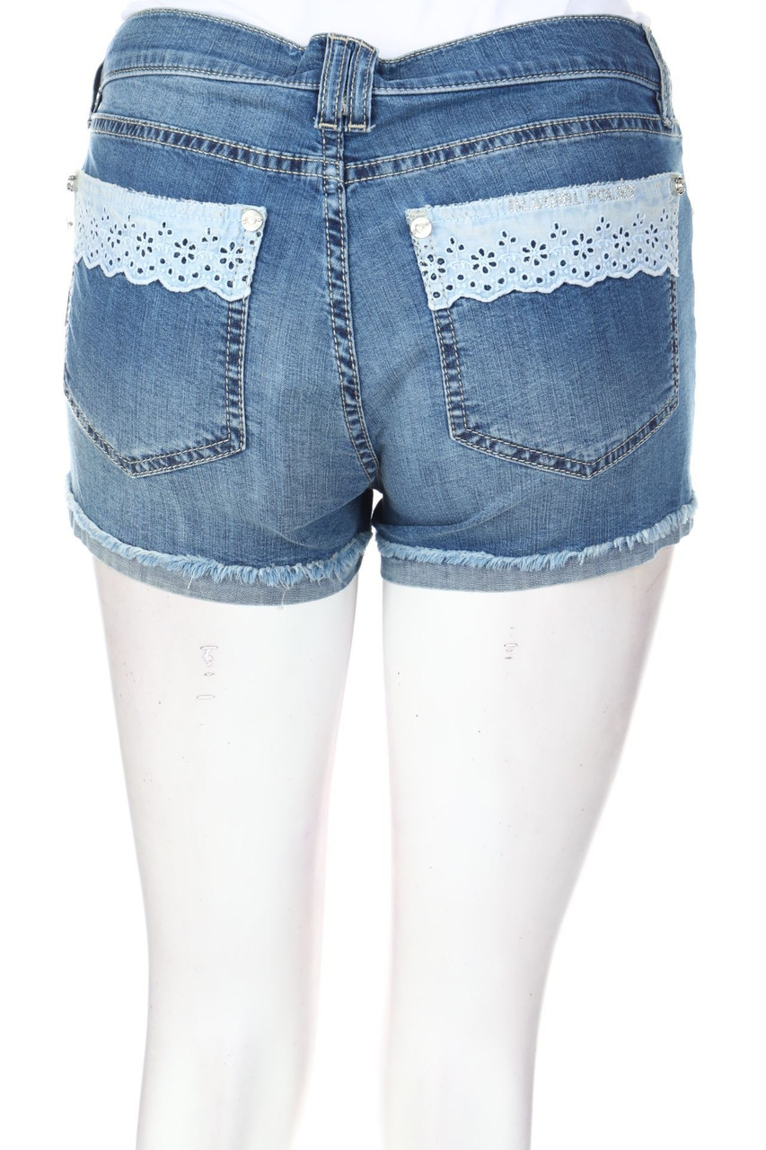 BLUGIRL Folies - Jeans-Shorts mit Spitzen-Einsatz - W27