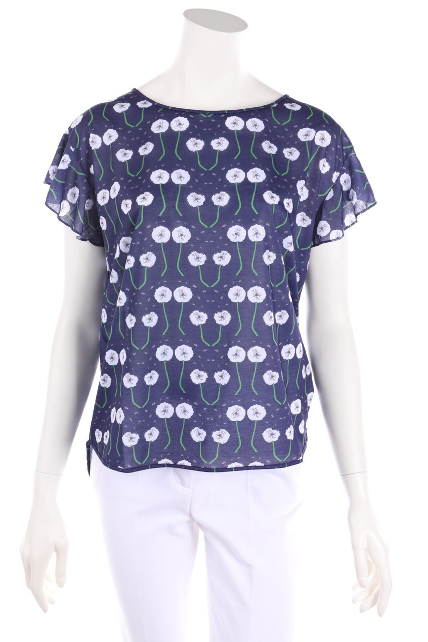 BLUGIRL Folies - Kurzarm-Shirt mit Blumen-Print - D 38