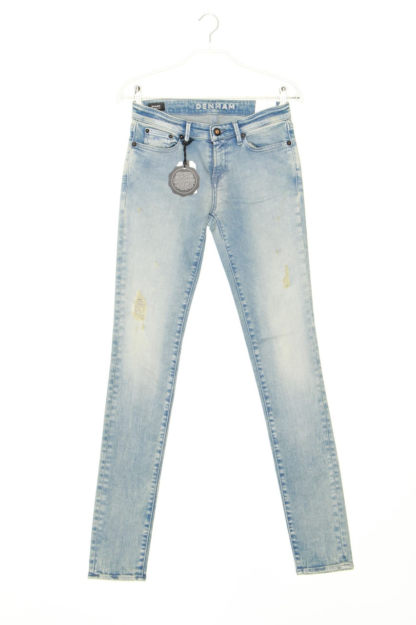 DENHAM - Distressed Skinny-Jeans mit Logo-Patch - W26
