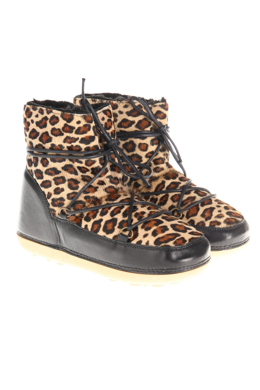 Anniel - Stiefeletten aus echtem Leder mit Leo-Print