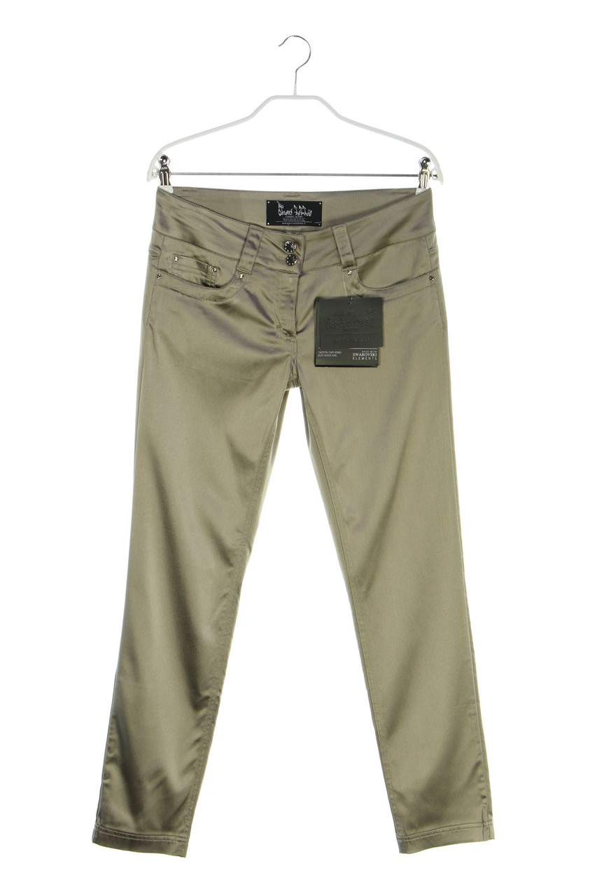 JEANS TATTOO - Satin-Hose mit Schmuckstein-Applikation - D 36