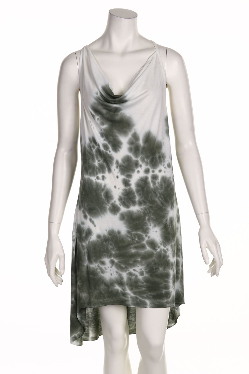 RA-RE - Batik-Vokuhila-Strandkleid mit Wasserfall-Ausschnitt - M