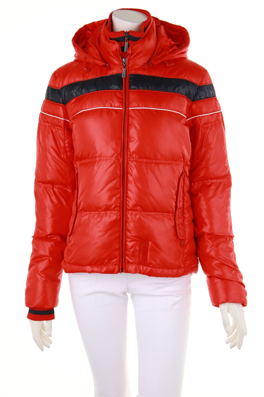 BOMBOOGIE - Daunen-Jacke im Layer Look mit Kapuze - D 42