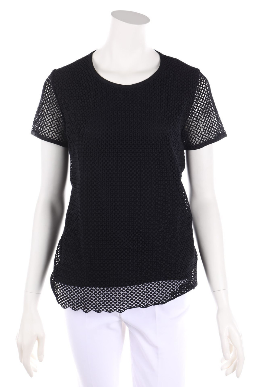 Moncler - Shirt mit Spitzen-Einsatz - XS