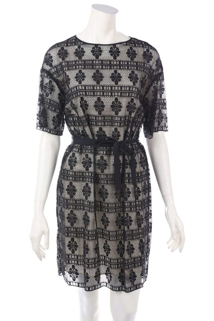 Gold Case - Kurzarm-Kleid aus Spitze aus Spitze - D 36