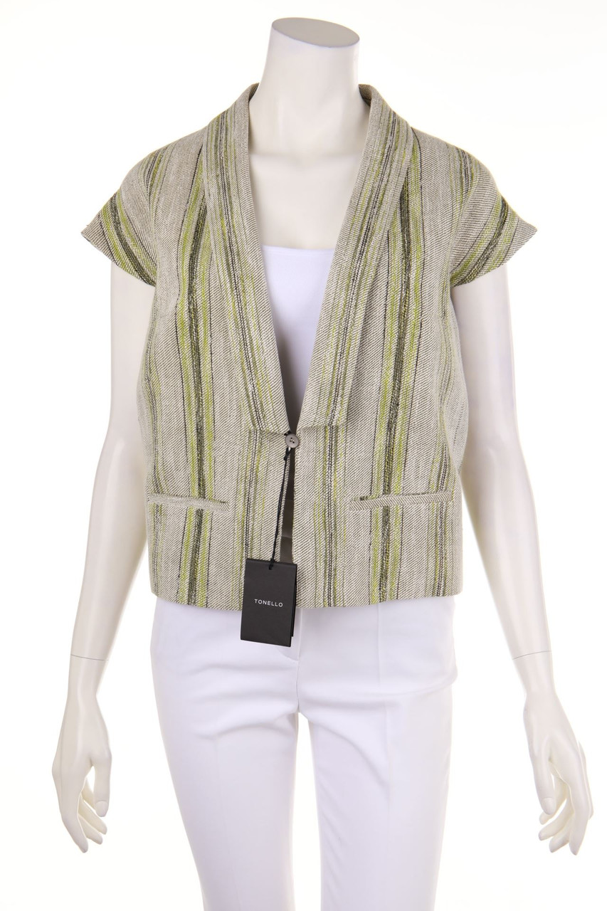 TONELLO - Kurzarm-Blazer-Jacke mit Leinen - D 34
