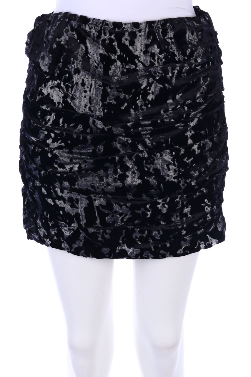 maje - Minirock aus Seiden-Mischung mit Flock-Print - D 38