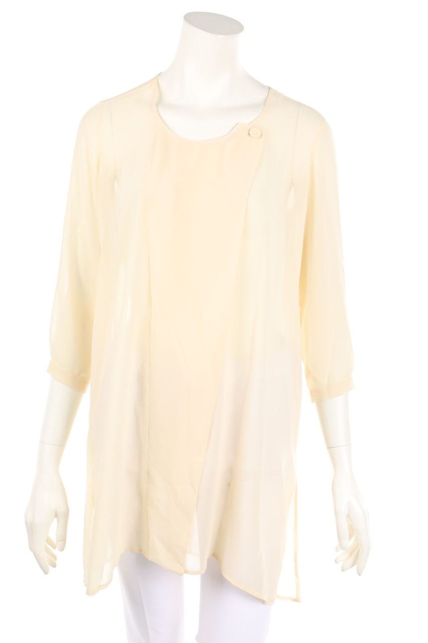 NEW YORK INDUSTRIE - Long-Bluse in Wickel-Optik - D 34