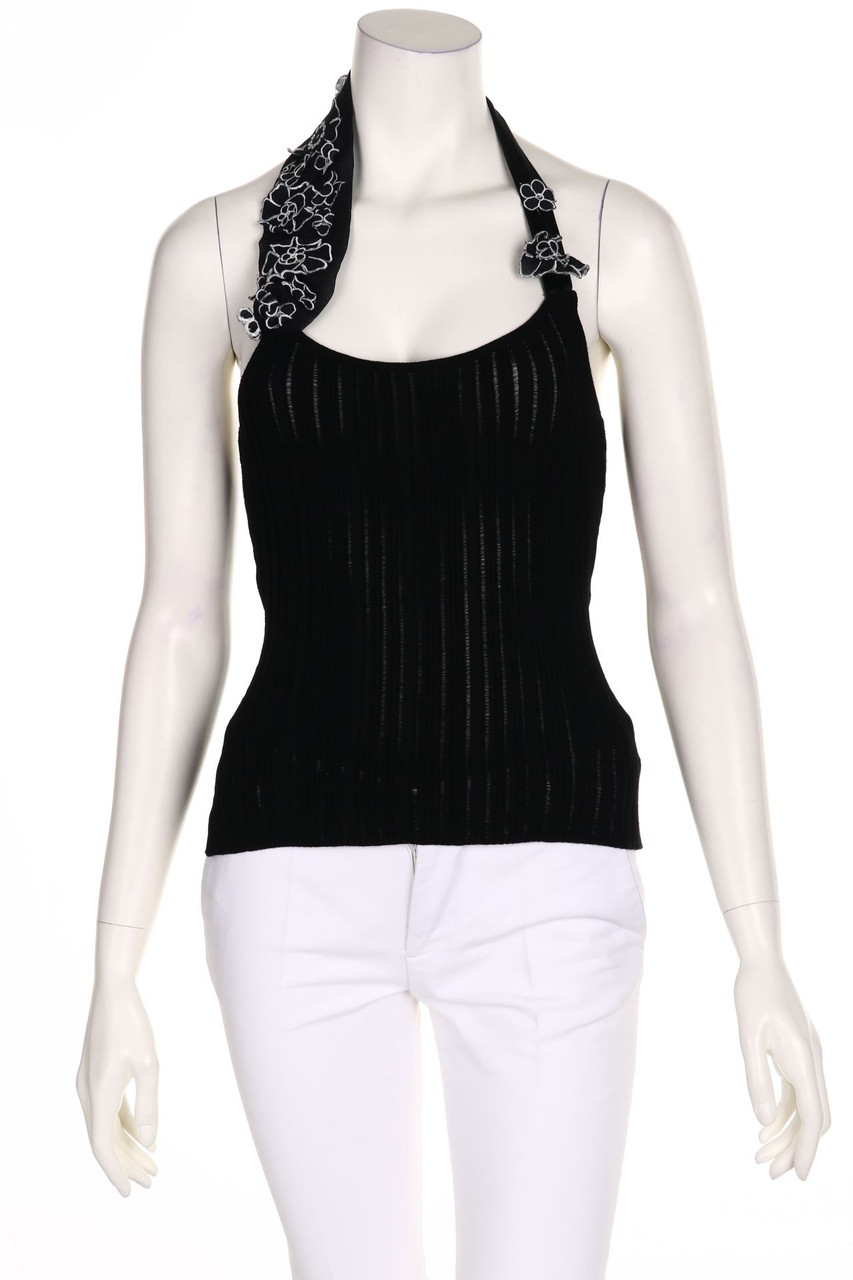 LOVE SEX MONEY - Neckholder-Top mit Applikationen - D 40