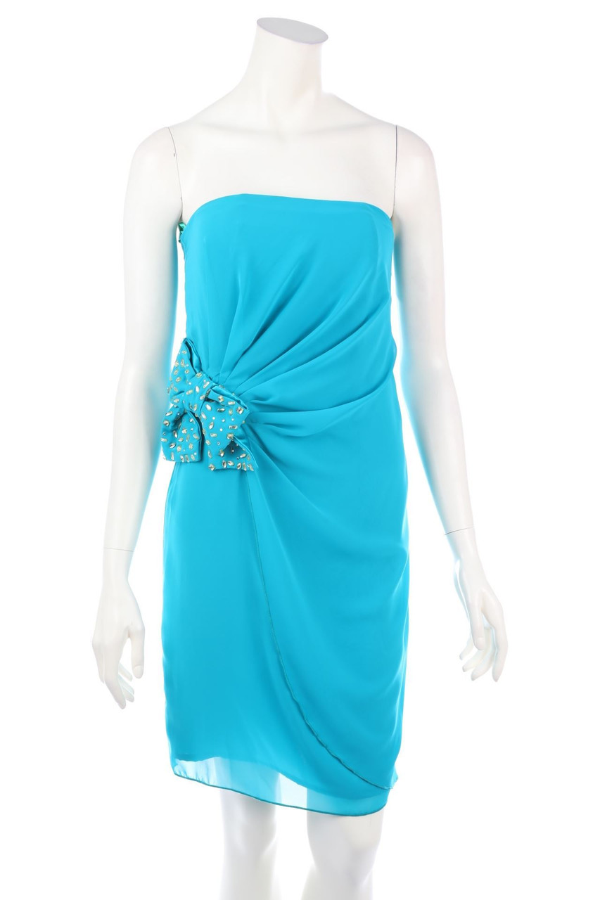 ALBERTA ANTICOLI - Bandeau-Cocktailkleid mit Schmuckstein-Applikation - D 34